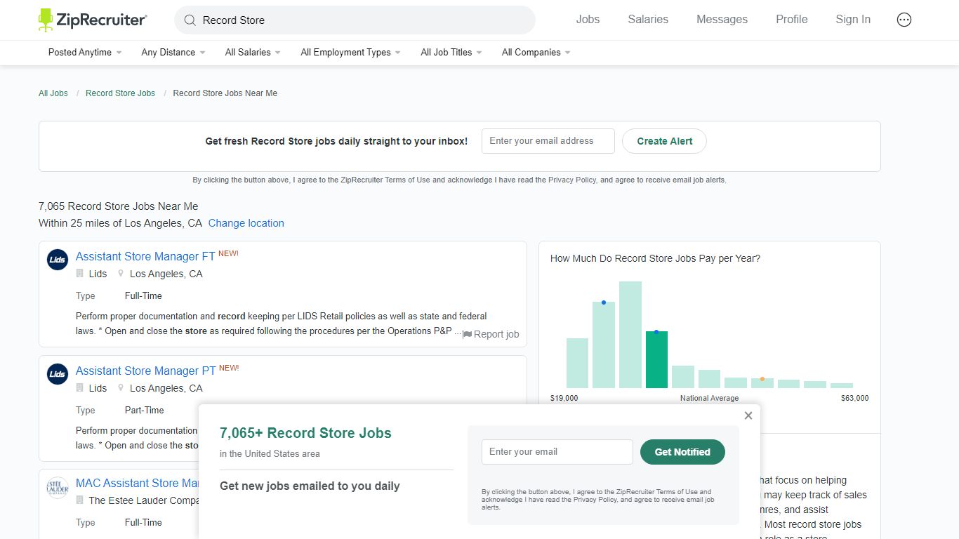 $25k-$50k Record Store Jobs Near Me (NOW HIRING) - ZipRecruiter